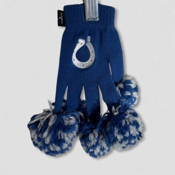 NFL Indianapolis Colts Spirit Fingers Gloves Pom Poms Blue/White - Picture 4 of 4